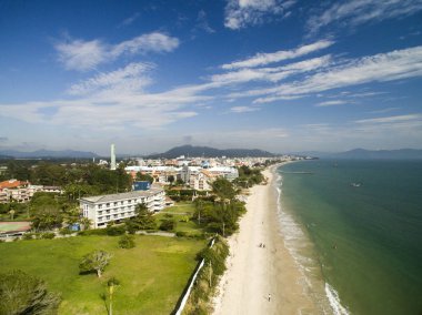 Florianopolis, Brezilya Cachoeiras plaj havadan görünümü. Temmuz, 2017