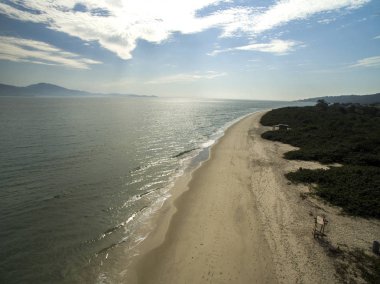 Florianopolis, Brezilya Daniela Beach havadan görünümü. Temmuz, 2017.