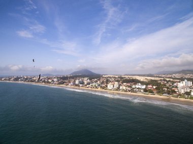 Florianopolis, Brezilya Ingleses plaj havadan görünümü. Temmuz, 2017.