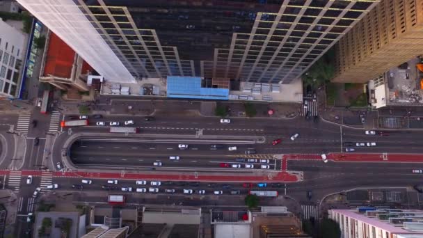 Sao Paulo, Brazília, augusztus, 2017. A légi felvétel a Paulista sugárúttól, a Sao Paulo városában. — Stock videók