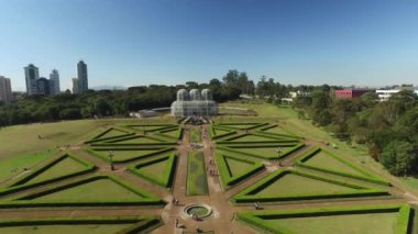 Havadan görünümü Curitiba Botanik Bahçesi, Parana. Temmuz, 2017.