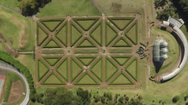 Havadan görünümü Curitiba Botanik Bahçesi, Parana. Temmuz, 2017.