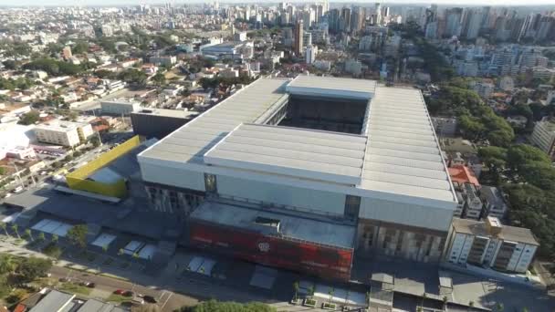 CURITIBA, BRAZIL - JULY, 2017: Вид с воздуха на стадион Club Atletico Paranaense (Arena da Baixada) ). — стоковое видео