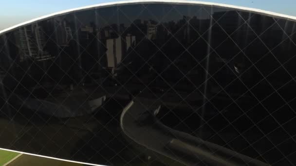 库里蒂巴、 巴拉那州/巴西-7 月 2017年： 鸟瞰 Oscar Niemeyer 博物馆，星期一. — 图库视频影像