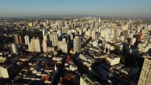 Vista aérea Largo da Ordem en Curitiba Center. Curitiba / Paraná. julio, 2017 . — Vídeo de stock