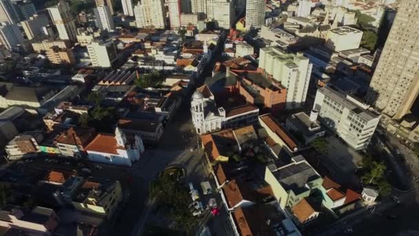 Aerial view Largo da Ordem in Curitiba Center. Curitiba/Parana. July, 2017. — Wideo stockowe