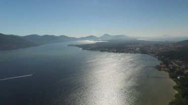 Hava Viewl Barra da Lagoa Beach Florianopolis, Brezilya için. Temmuz, 2017. 