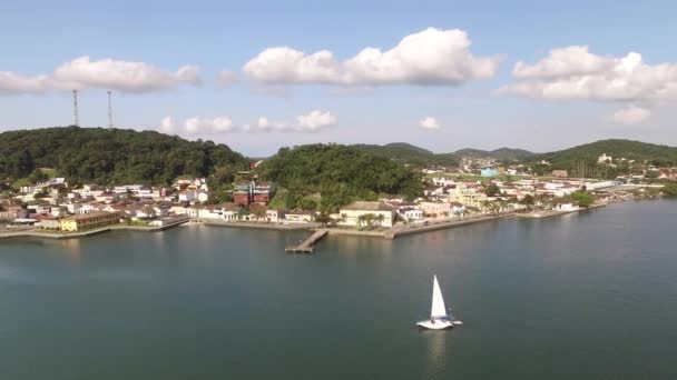 Port of Sao francisco do sul město. Santa Catarina. Července 2017 — Stock video