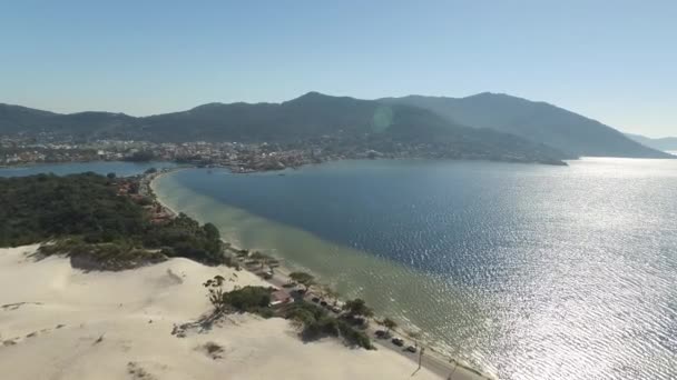 Dűnéitől Joaquina beach - Florianopolis - Santa Catarina-hurrikán - Brazília — Stock videók