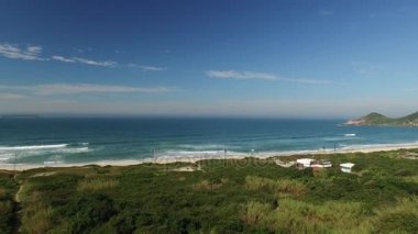 Havadan görünümü köstebek beach, Florianopolis, Brezilya. Temmuz, 2017 