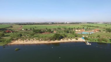 Sertozinho city, Sao Paulo, Brezilya ekolojik Park havadan görünümü