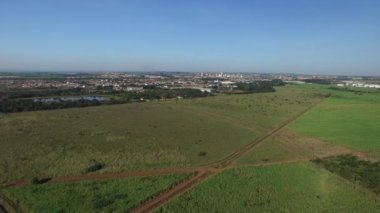Sertozinho City, Sao Paulo, Brezilya havadan görünümü