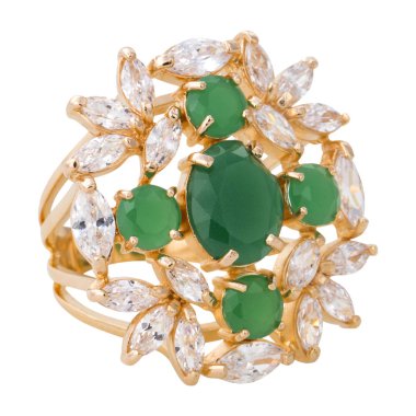 Beyaz arka plan üzerinde izole mücevher yüzük