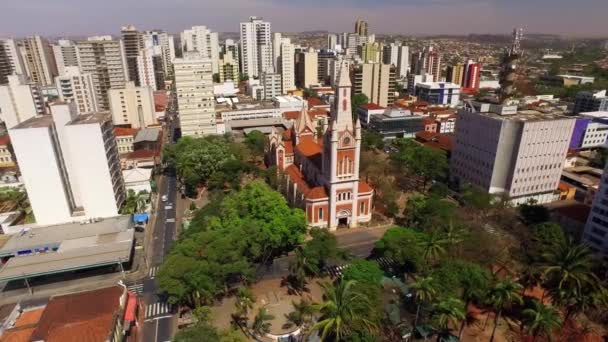 サンパウロ ブラジルの空中ビュー リベイラン プレト市 — ストック動画