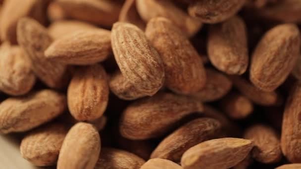 Almonds rotating close up. — Stock Video