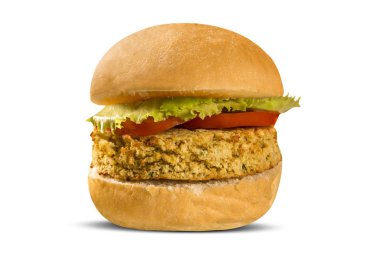 Vejetaryen burger marul ve domates