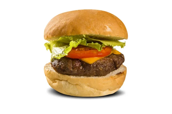 美味和开胃汉堡芝士汉堡与沙拉 — 图库照片