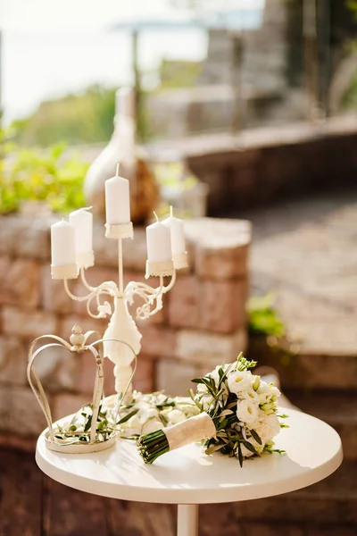 Nozze tavolo fiore decorazione sfondo — Foto Stock