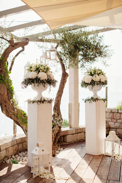 Casamento tabela flor decoração fundo — Fotografia de Stock