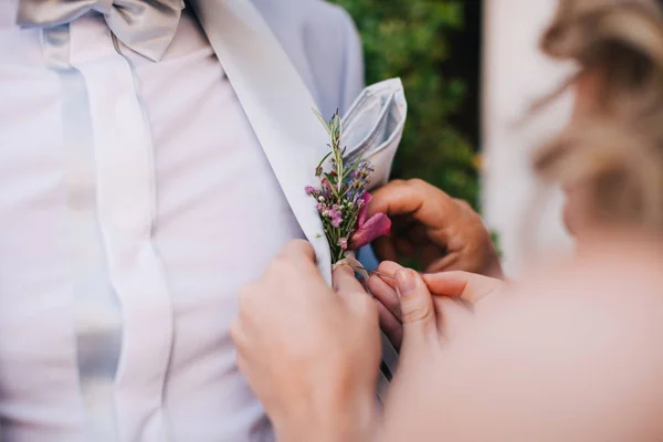 Groom's boutonniere — Stock Photo, Image