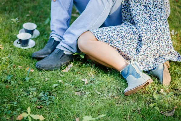 Kaffee für zwei im Park — Stockfoto