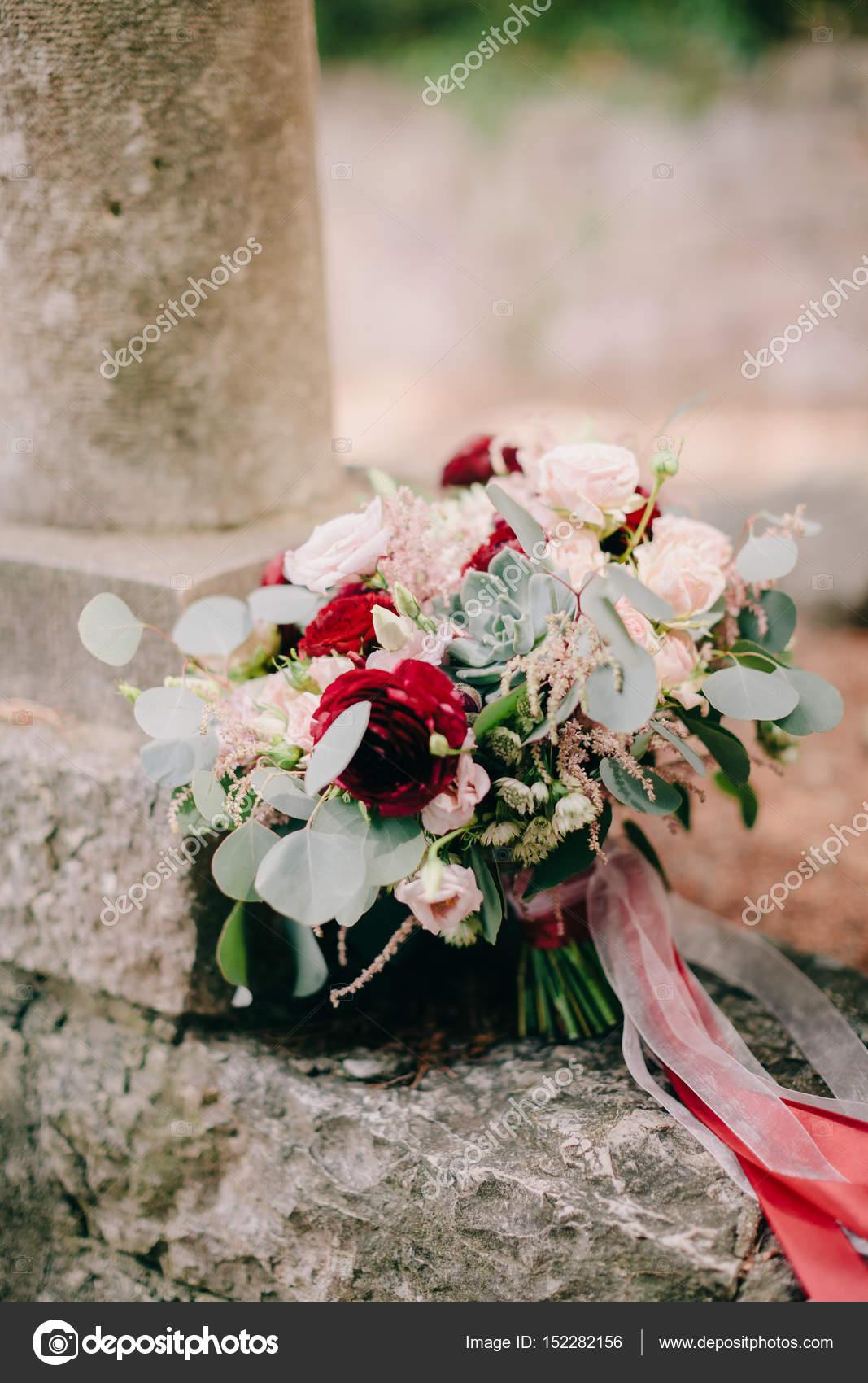 Wedding bouquet peonies and roses Stock Photo by ©shevtsovy 152282156