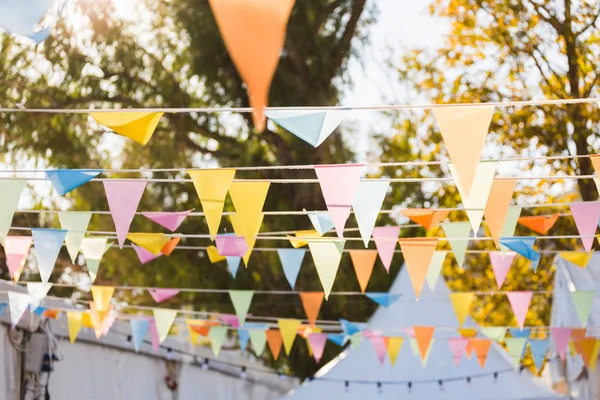 Colourful flags decoration — Stock Photo, Image