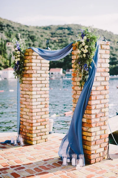 Decorare Arc Nunta Vedere Mare Arcul Din Cărămizi — Fotografie, imagine de stoc