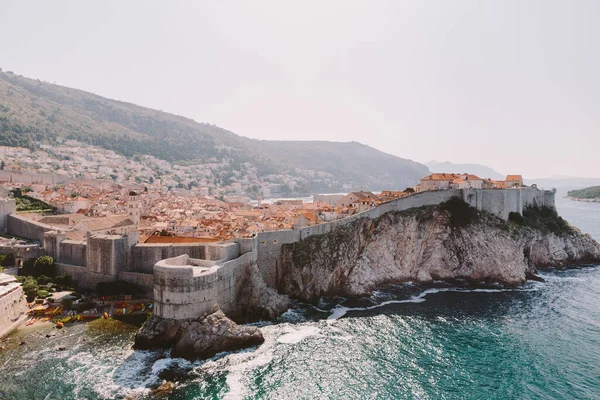 Tembok Dubrovnik Kroasia Pemandangan Indah Dinding Dubrovnik — Stok Foto