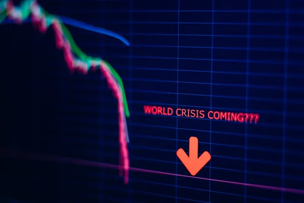 Forex Grafiek Aandelen Vallen Neer Crash Beurskoers Daalt Wereldcrisis Paniek — Stockfoto