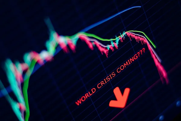 股票市场暴跌的趋势 股票市场价格下跌 世界危机恐慌 经济危机 — 图库照片
