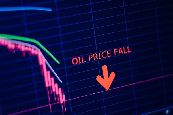 Olie Beurs Neergang Trend Wereldwijde Marktprijzen Olievat Daalt Financiële Crisis — Stockfoto