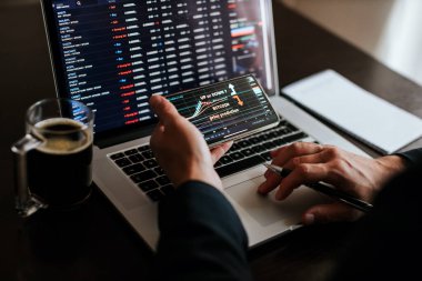 Bitcoin yatırım borsacısı risk analizi eğilimi hareketi. Telefon uygulaması ve dizüstü bilgisayar kullanarak mali analiz. Piyasa ticareti karı.
