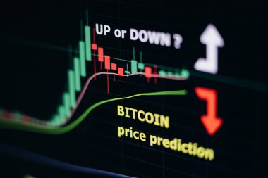 Bitcoin trend fiyat ayı veya boğa hareketi analizi. BTC yükselme veya düşüş hareketi fiyat tahmin grafik analizi. Şifreleme para ticareti çevrimiçi.