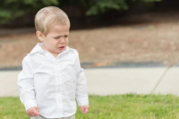 Young Toddler Boy Crying Outside — Stock Photo, Image