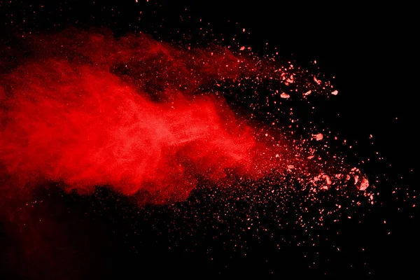 Exploze Červeného Prášku Černém Pozadí — Stock fotografie