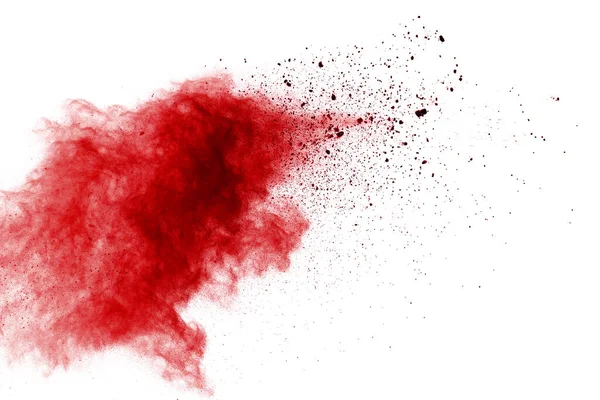 Red Powder Explosion White Background Colored Cloud Colorful Dust Explode — Stock Photo, Image