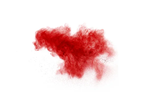 Kırmızı Toz Patlaması Beyaz Arkaplanda Izole Edildi — Stok fotoğraf