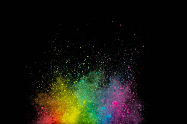 Explosion Colored Powder Isolated Black Background Abstract Colored Background — Stock Photo, Image