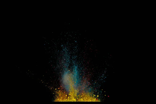 Colored Powder Explosion Abstract Closeup Dust Backdrop Colorful Explode Paint — Stock Photo, Image