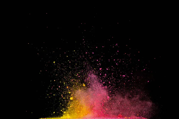 Výbuch Barevného Prachu Abstraktní Detailní Záběr Prachu Pozadí Barevná Exploze — Stock fotografie