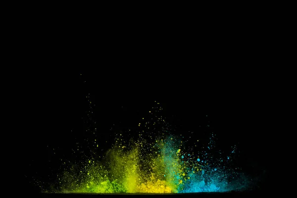 Colored Powder Explosion Abstract Closeup Dust Backdrop Colorful Explode Paint — Stock Photo, Image