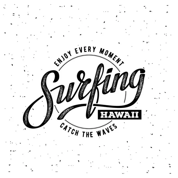 Surfen Hawaii wit — Stockvector
