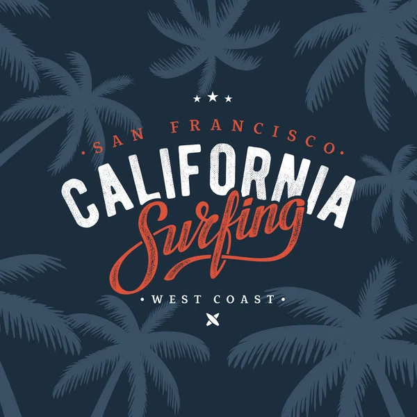 Kalifornien Surf-Ellipse blau — Stockvektor