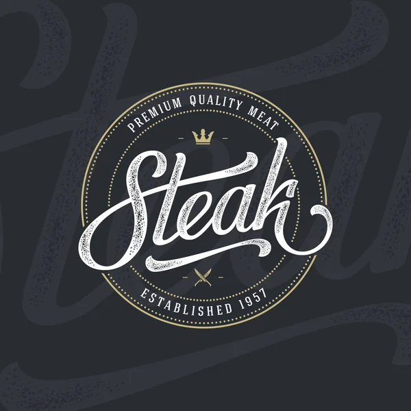 Steak razítko černá — Stockový vektor