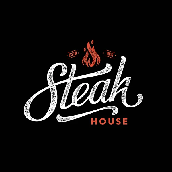 Steak house oheň černá — Stockový vektor