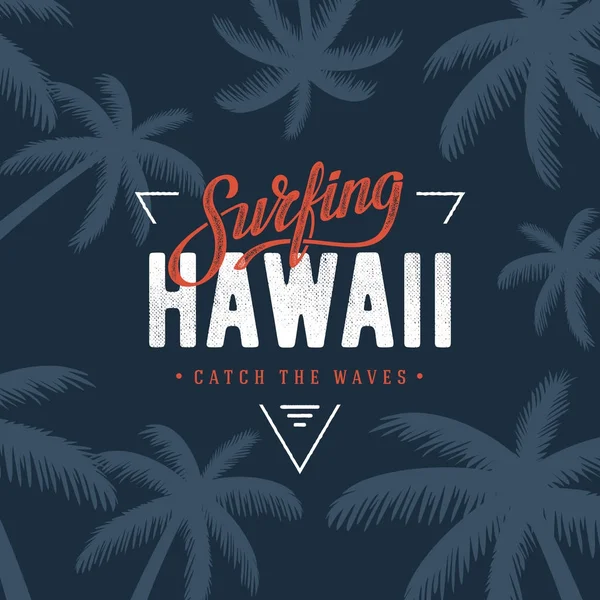 Surfen Hawaii Dreieck blau — Stockvektor