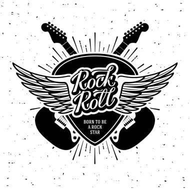 Rock 'n Roll Gitar Plectrum Kanat Vektörü illüstrasyonu