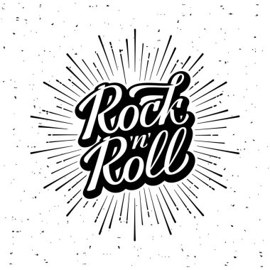 Rock 'n Roll Harfli Beyaz Vektör illüstrasyonu