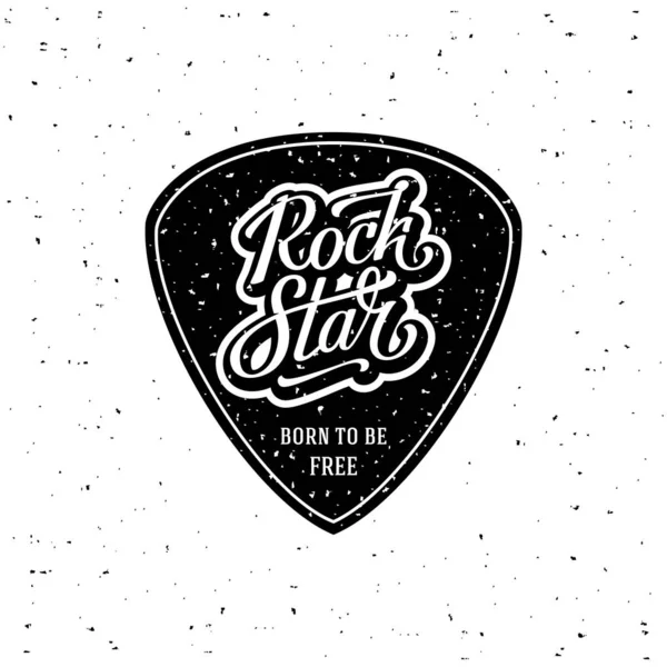 Illustration Rock Star Plectrum Grunge White Vector — Image vectorielle